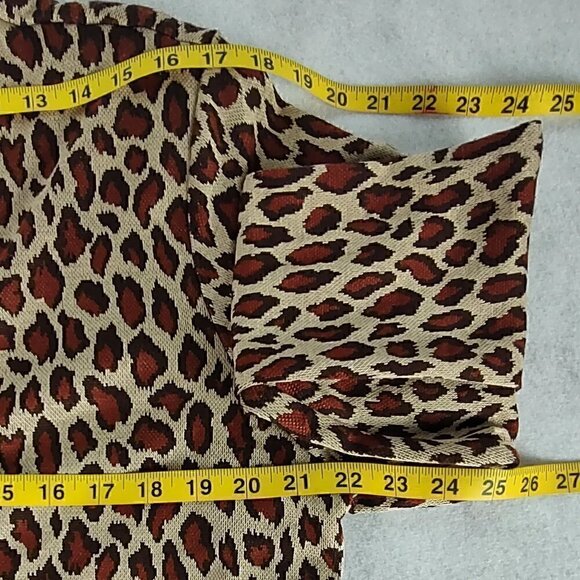 Cathy Daniels Womens Pullover Button Down Long Sleeve Animal Print Sweater Sz L - Picture 10 of 12